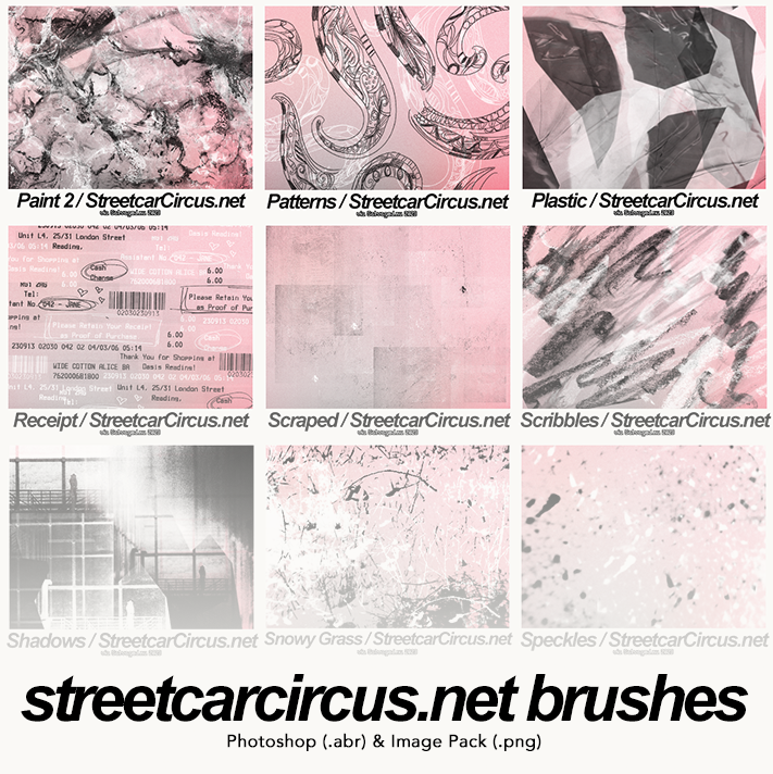 StreetcarCircus.net Brushes - Photoshop (.abr) & Image Pack (.png)