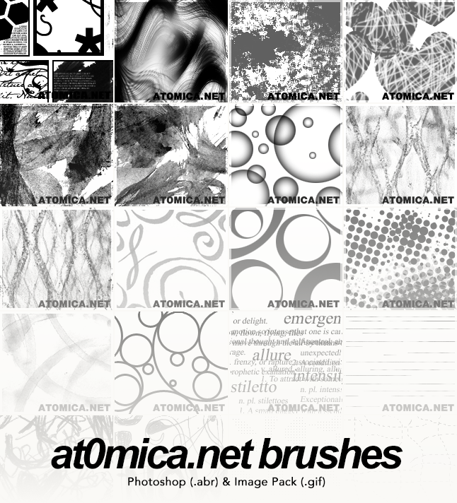 At0mica.net Brushes - Photoshop Brush (.abr), & Image Pack (.gif)
